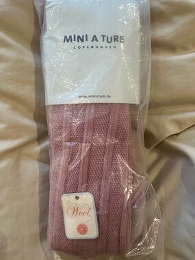 Mini A Ture Pink Ribbed Knit Tights for Girls Size 140 (US 10 —9-10 yrs). NWT